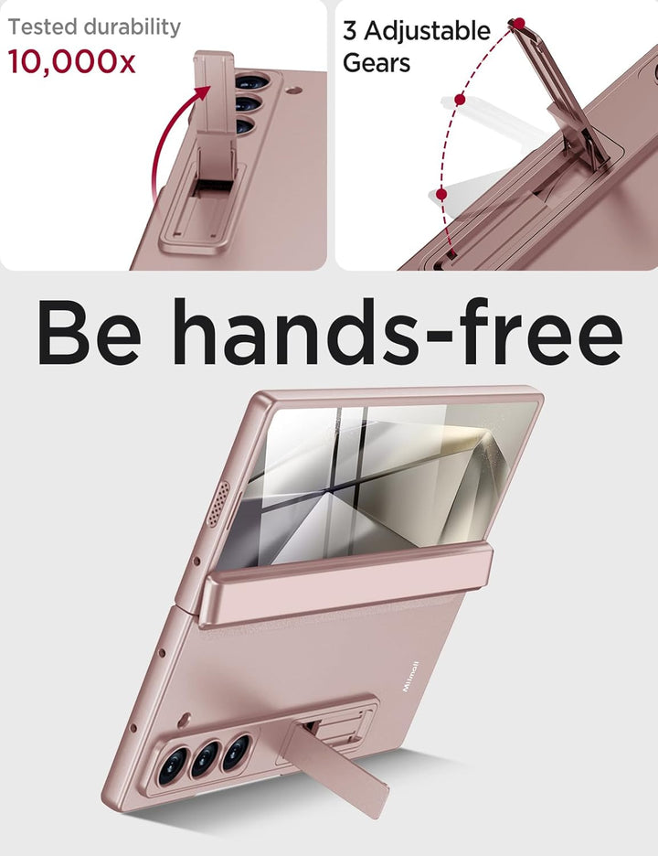Miimall Kompatibel mit Samsung Galaxy Z Fold 6 Hülle mit Displayschutz+Magnetischer Scharnierschutz,