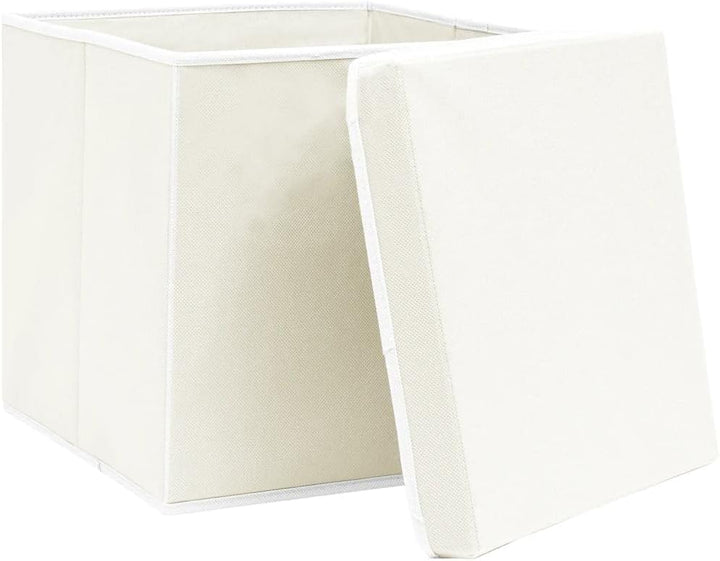 WIFESE 4 Stück Aufbewahrungsbox Mit Deckel 32X32X32 cm Faltbox Mit Fingerloch Storage Boxes Faltbare