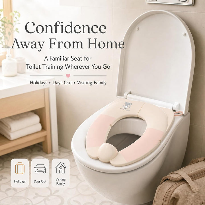 Bebamour klappbarer Kleinkind-Toilettensitz, tragbarer Reise-Toilettentrainer mit rutschfesten Aufla