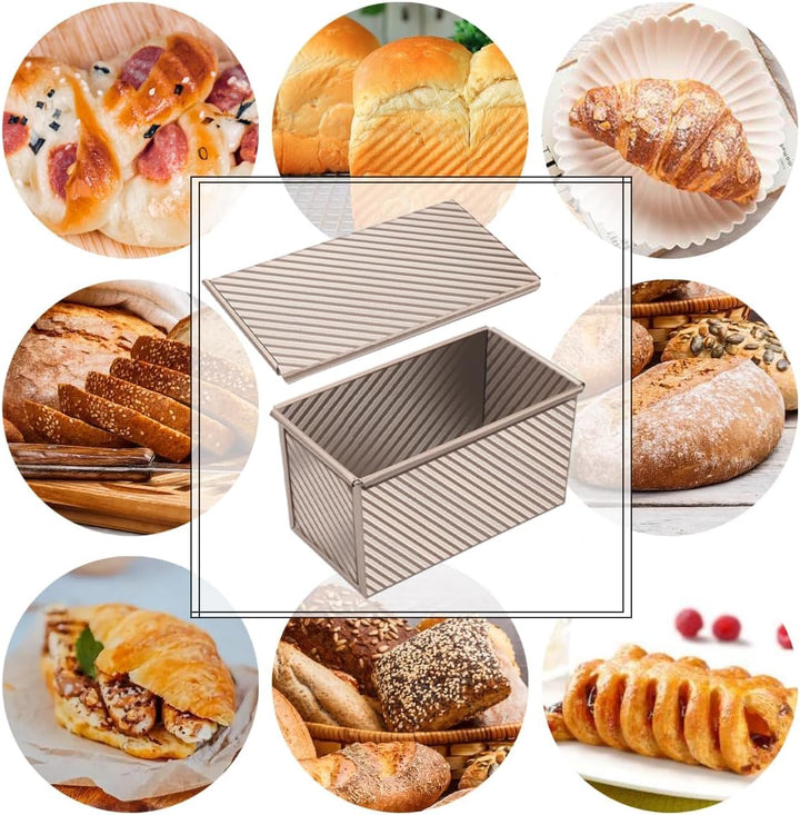 Brotbackform mit Deckel 1000g Teig Toastbrot Backform 35x14x12cm Kastenform Brot Backen Toastbrotfor