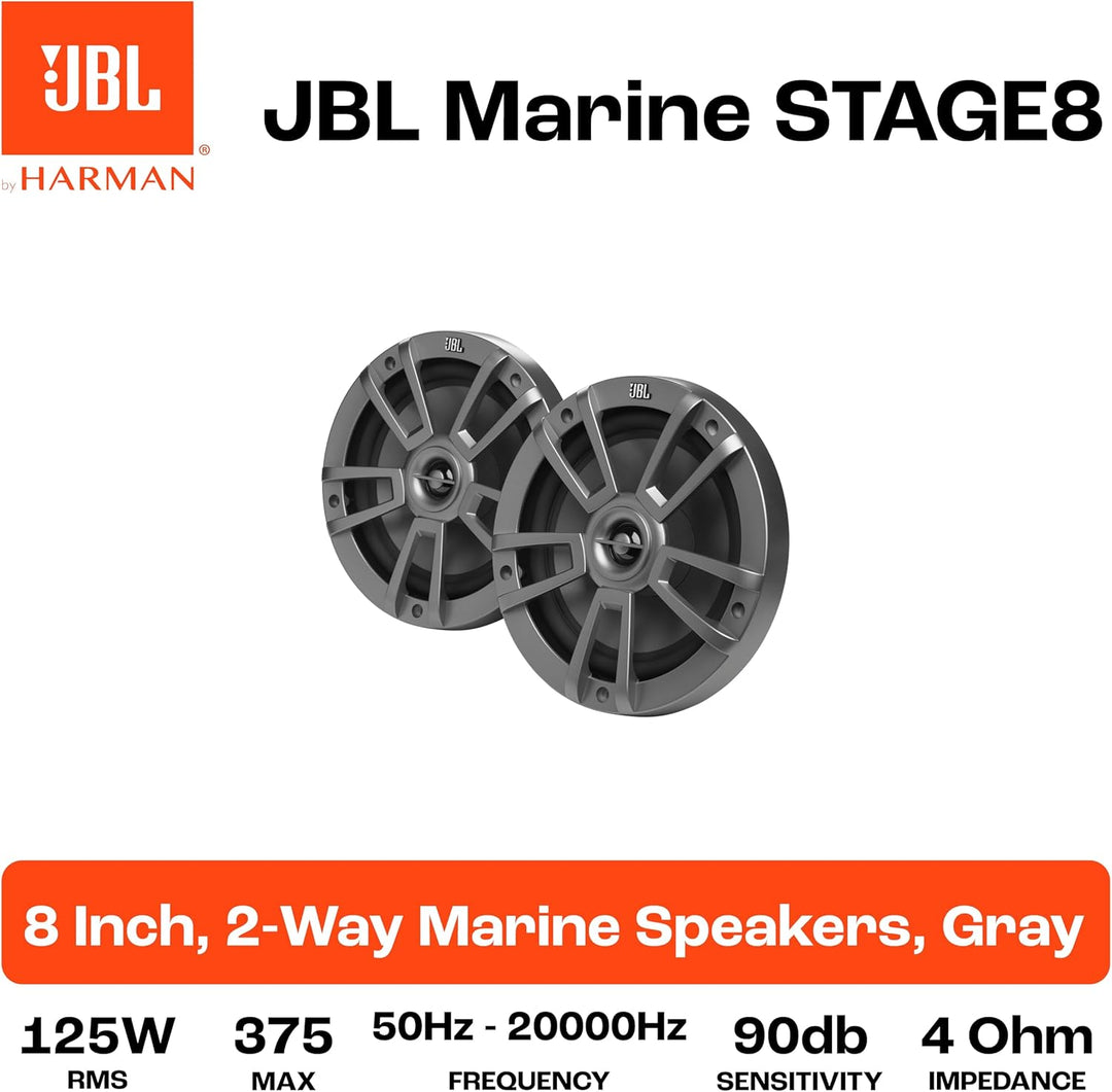 JBL Stage Marine Subwoofer Wasserdicht 10" Grau (250mm) - 600 Watt Hoch-Seetaugliche Bootslautsprech