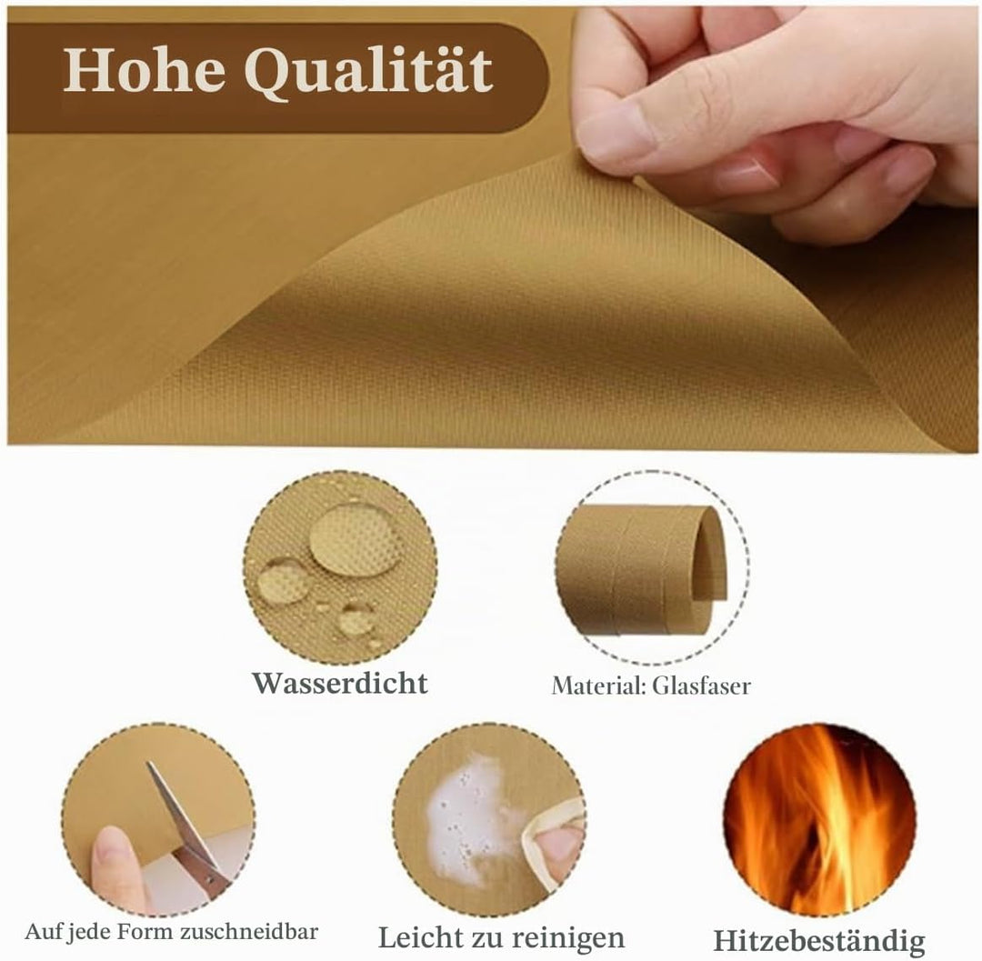 PTFE Teflonfolie für Wärmepresse, Teflonfolie Dauerbackfolie Backpapier Wiederverwendbar PTFE, Trans