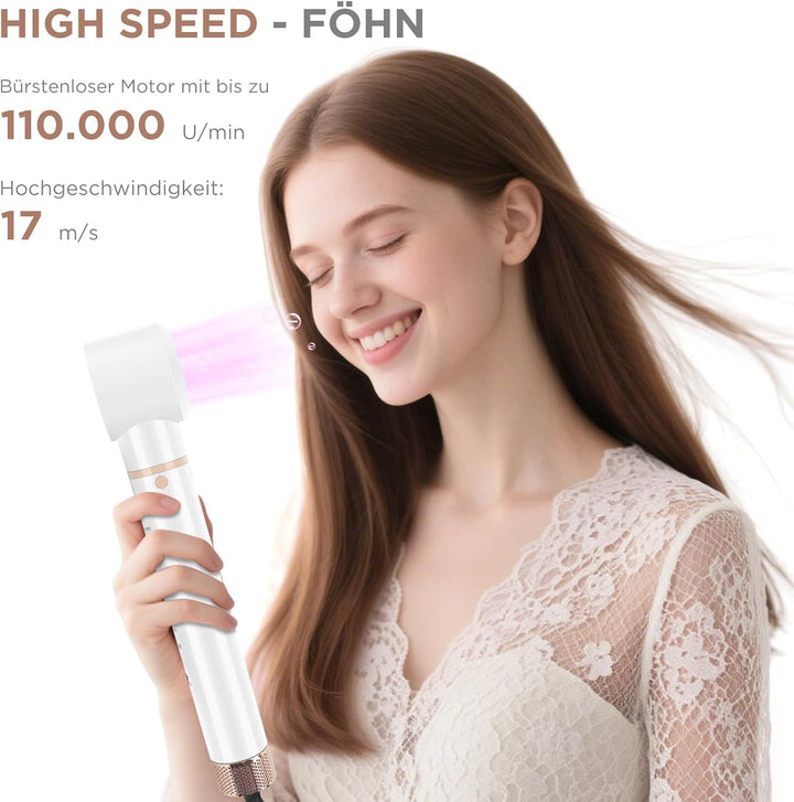 5-in-1 Airstyler & Lockenstab, PARWIN PRO BEAUTY Ionen Föhn Stylingbürsten, 5 Aufsätze Rundbürstenfö
