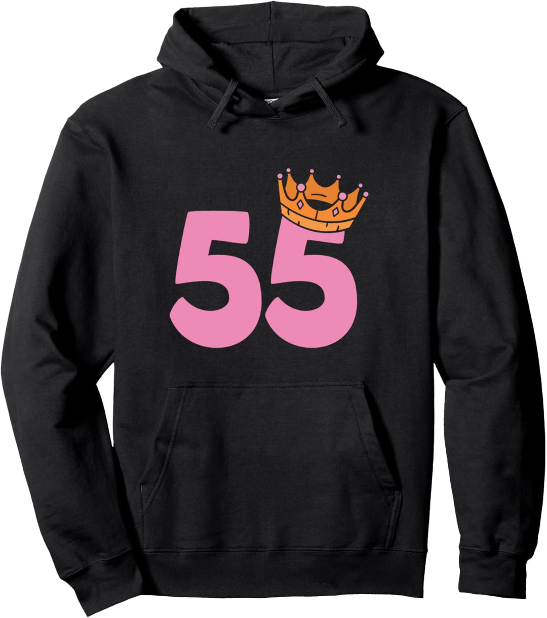 55. Geburtstag Frauen süsses Birthday Queen Krone Vintage Pullover Hoodie