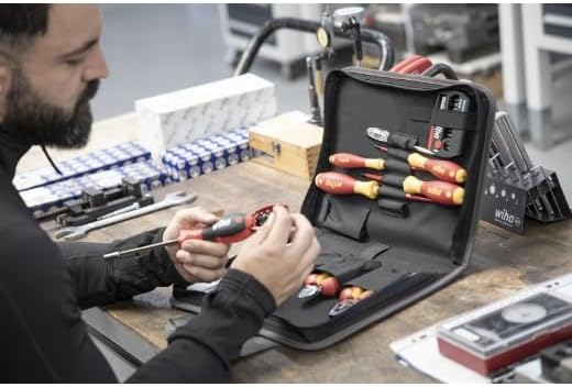 Wiha Werkzeug Set Elektriker 33-tlg. inkl. Werkzeugmappe I kompakte Grundausstattung in Werkzeugtasc