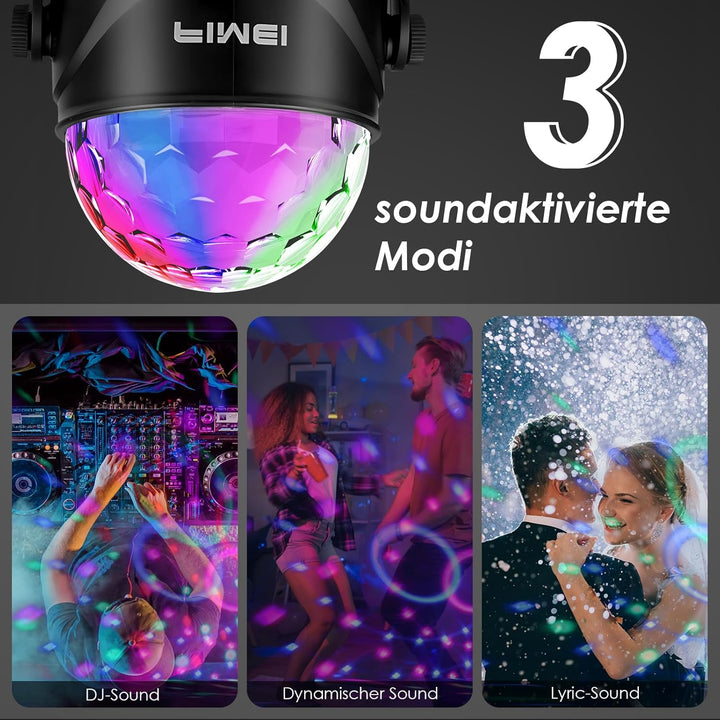 FIMEI Discokugel LED,2 Stück,Disco Licht mit Fernbedienung für Weihnachten,Halloween,Party, Abend, B
