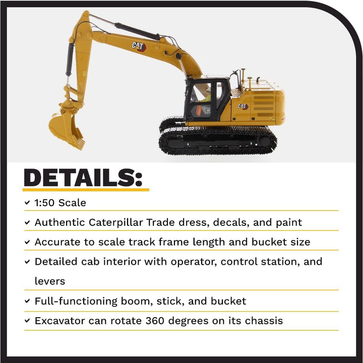 Diecast Masters 85571 - Caterpillar Bagger 323, Massstab 1:50, ca. 18,3 x 6,3 x 8 cm, ab 14 Jahren