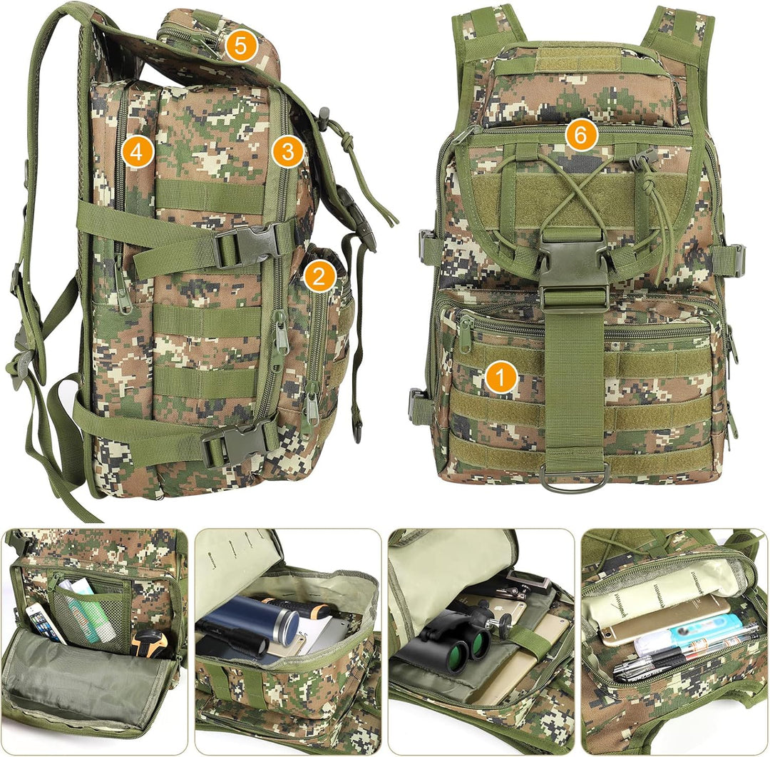 SHANNA Militärrucksack 35L/50L Armee Rucksack Molle, Hohe Kapazität Trekkingrucksack Wanderrucksäcke