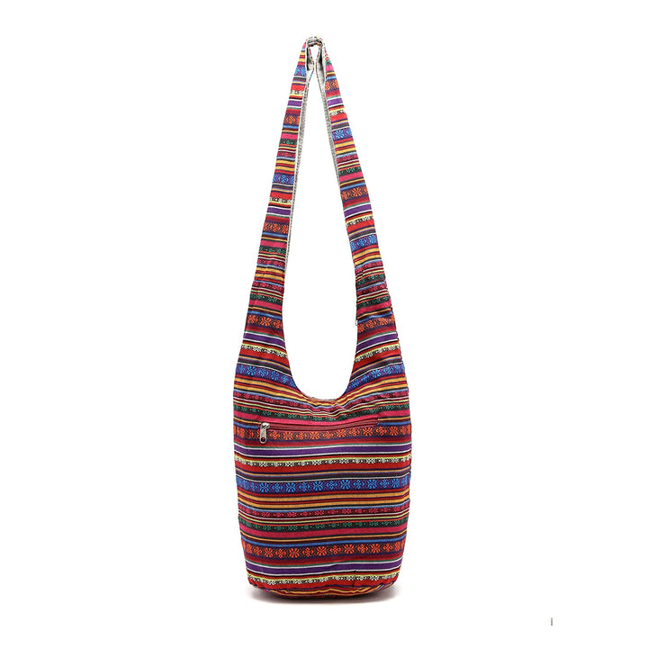 PORRASSO Schulterbeutel Damen Umhängetasche Leicht Schultertasche Hippie Baumwoll-Tasche für Reise S
