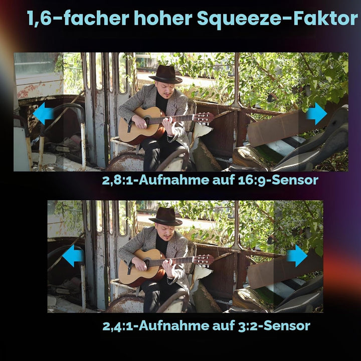 SIRUI 50mm T2.9 1.6X Vollformat Anamorphisches Objektiv, Kinoobjektiv für L-Mount Kameras, 50mm