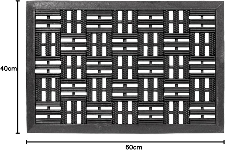 Astra Gummimatte aussenbereich Türvorleger 40x60 cm 2er Set - Dynamic Outdoor Türmatte Gummi Fussmat