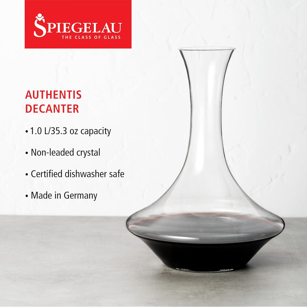 Spiegelau Dekanter Rotwein und Weisswein 1 Liter, Authentis, 7240257, Weinkaraffe aus Kristallglas,