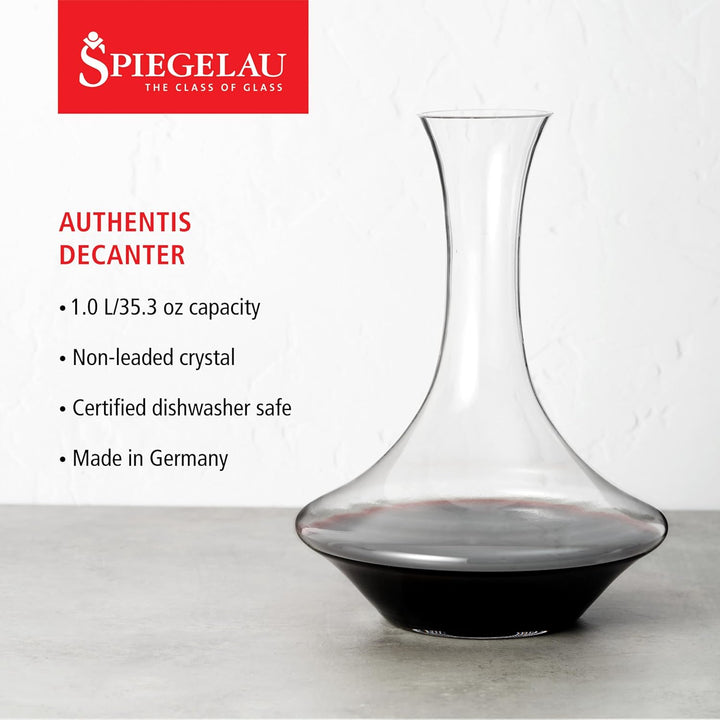 Spiegelau Dekanter Rotwein und Weisswein 1 Liter, Authentis, 7240257, Weinkaraffe aus Kristallglas,