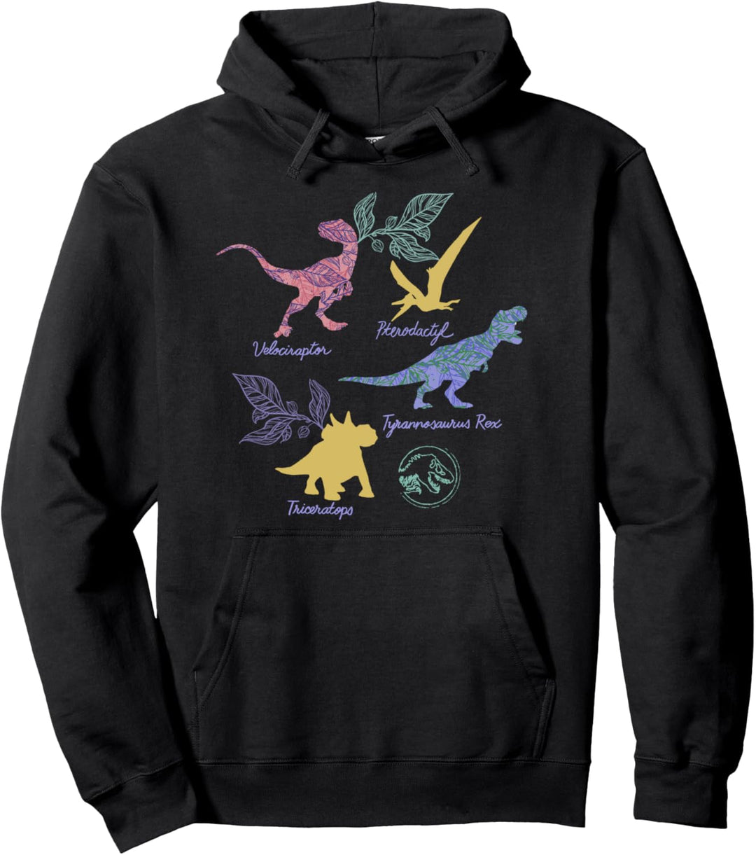 Jurassic World Bunte Dinos Tropisch Pullover Hoodie