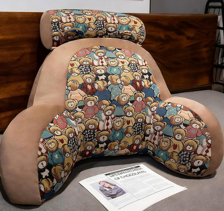 Rückenkissen für Bett und Sofa mit Armlehnen Ergonomisches Lesekissen Erwachsene Atmungsaktives Lese