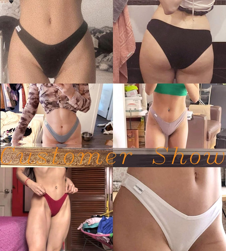 FINETOO 5er Pack Slip Damen Baumwoll Unterwäsche Frauen Set Brasilien Slips Sport Hipster Brazilian