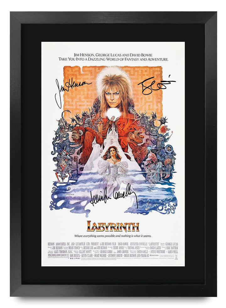 HWC Trading FR A3 Labyrinth David Bowie Gifts Bedrucktes Autogramm-Bild für Film-Erinnerungsstücke,