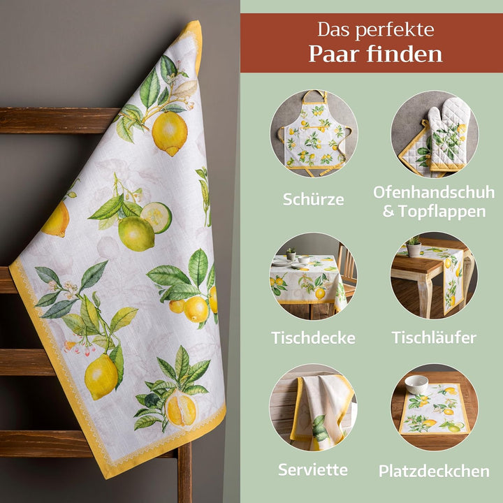 Maison d' Hermine Limoncello 100% Baumwolle Set von 3 Multi-Purpose Küchenhandtuch | Bar Handtücher