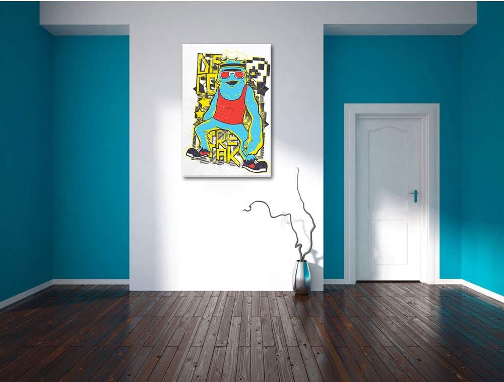 Disco Freak white Leinwandbild Bild auf Leinwand, XXL riesige Bilder fertig gerahmt mit Keilrahmen,