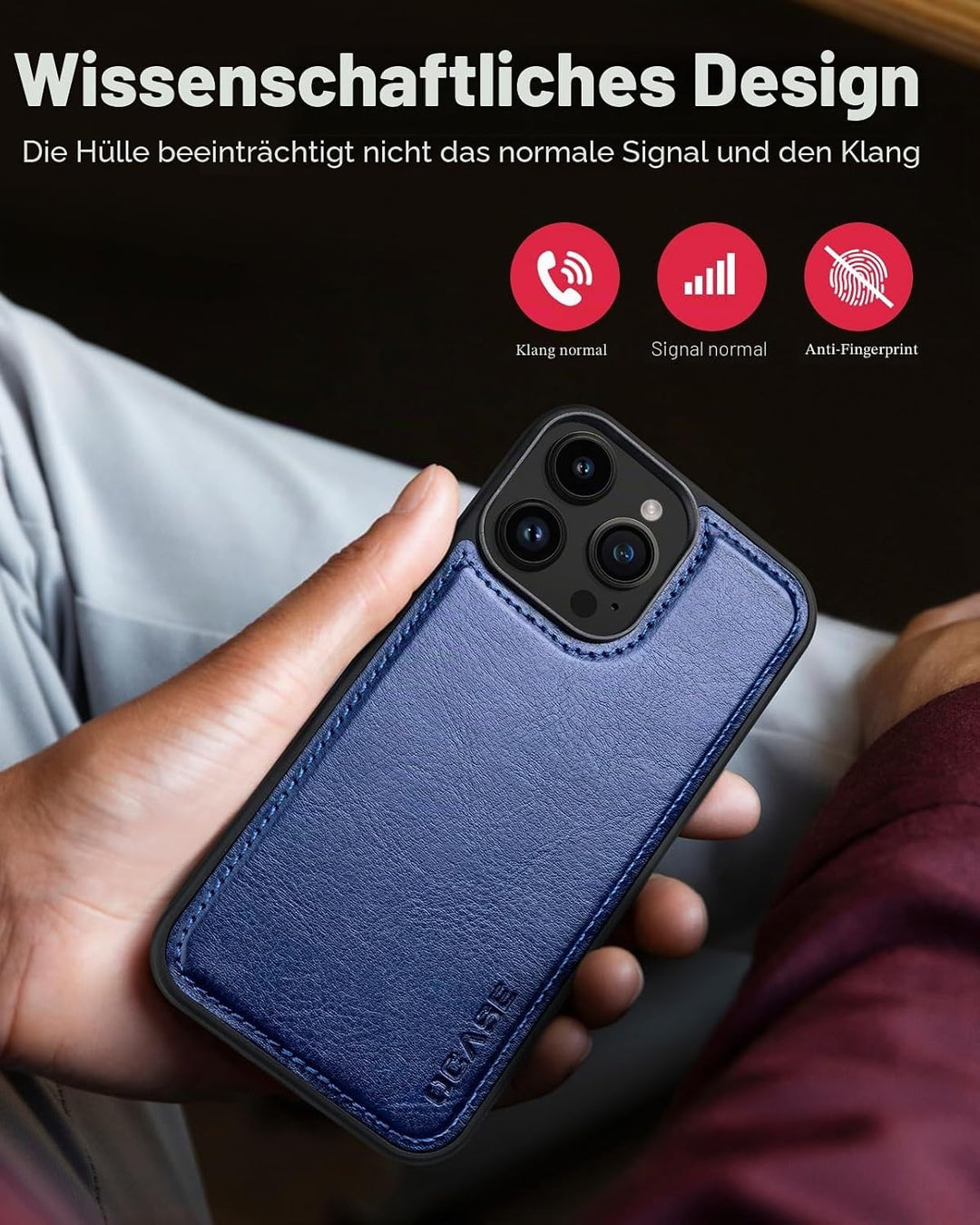 OCASE Kompatibel für iPhone 15 Pro Hülle (2in1) Leder Stossfestes Case, Abnehmbare magnetische Hülle