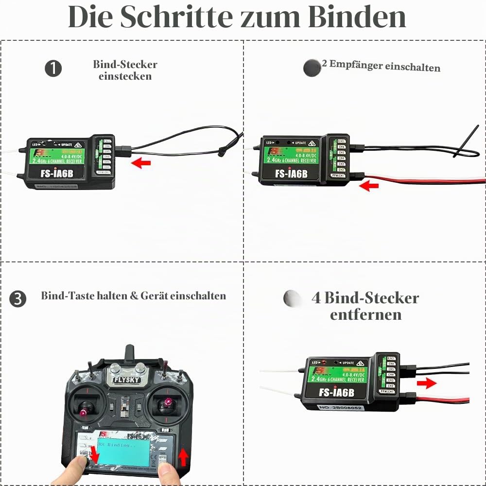 HAWK'S WORK FS-i6X 10 Kanal Sender Set, 2.4GHz RC Controller mit Empfänger für Drone Multirotor RC F