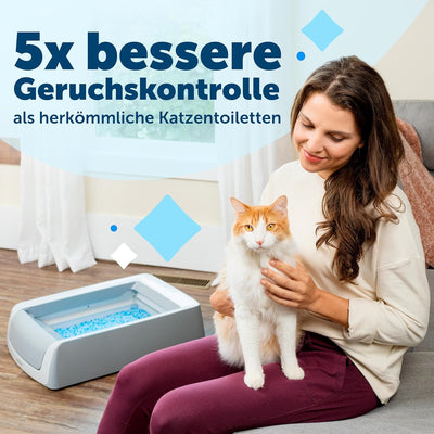 PetSafe ScoopFree selbstreinigende Katzentoilette Automatisches System mit Einwegschale und Kristall