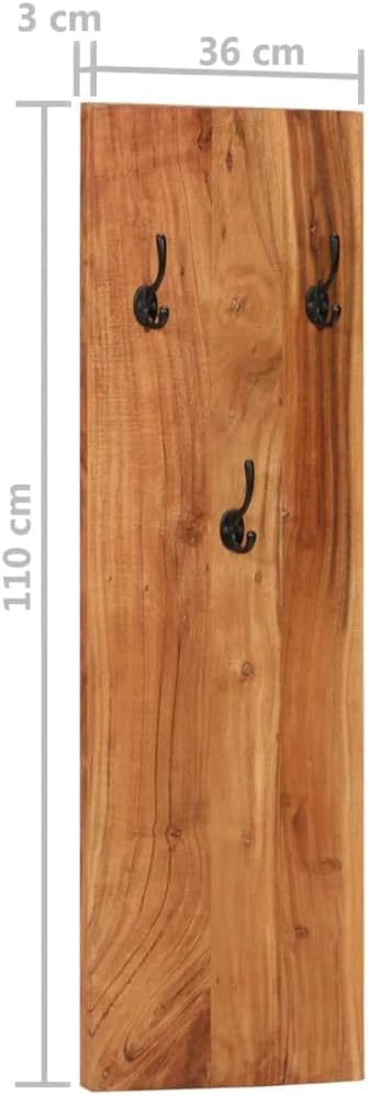 vidaXL 2x Massivholz Akazie Wandgarderobe Vintage-Stil Garderobenpaneel Garderobe Wandpaneel Flurgar
