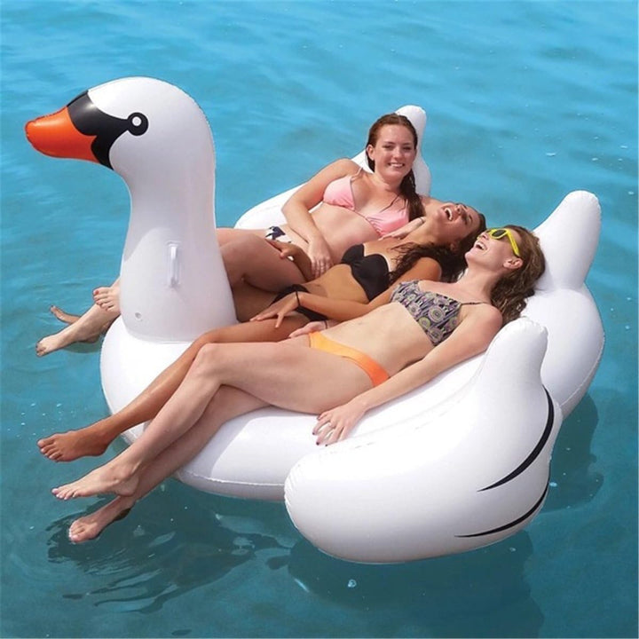 Aufblasbarer riesiger Flacher Mund weisser Schwan Lianshi Rideable Pool Folat Sommer-Spielzeug-Pool