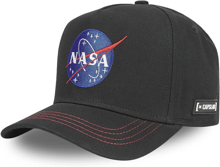 Tracker Kappe Herren 100% Baumwolle, Cap Herren, Nasa-Logo, Empfindliche Haut, Schwarz, Einheitsgrös