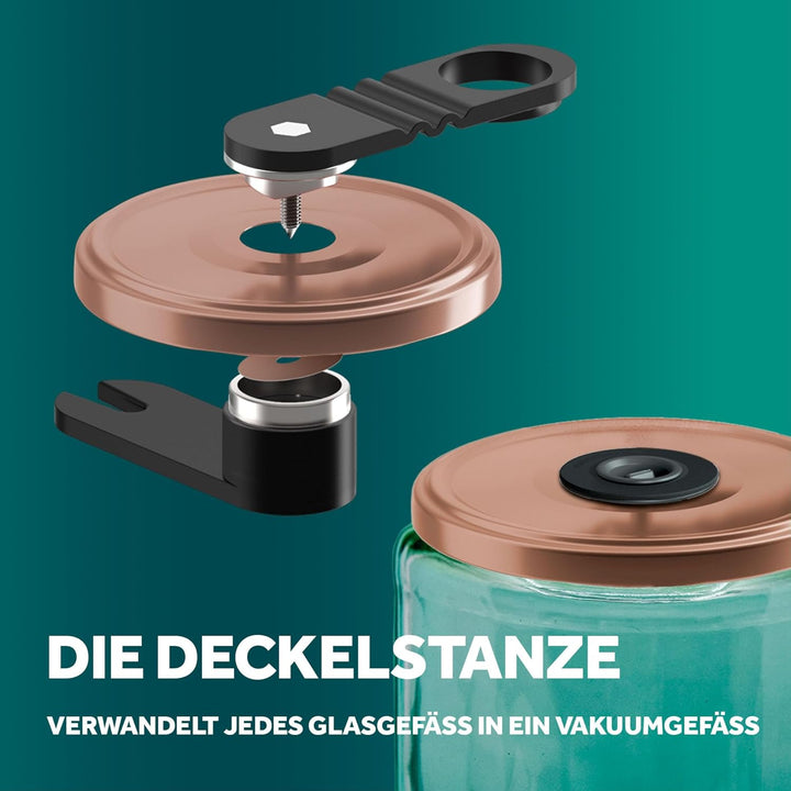 Airtender Vakuumset Gläser & Flaschen - Vakuumpumpe - 6 Weinstopper - Geschenkbox