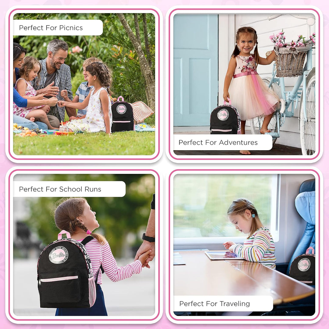 Barbie Kinderrucksack Mädchen, Geräumig Kinderrucksack mit Verstellbaren Trägern, Kindergarten Rucks