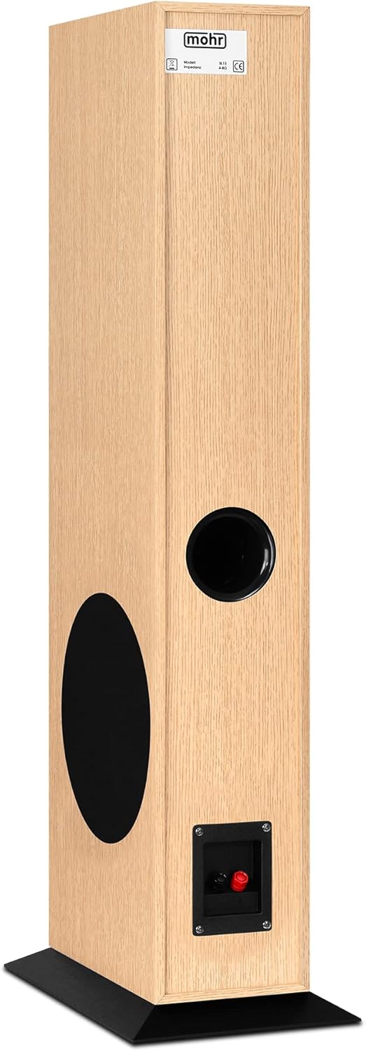 mohr 1 Paar Standlautsprecher SL15 Eiche Lautsprecherboxen, HiFi Klang zum günstigen Preis, Elegante