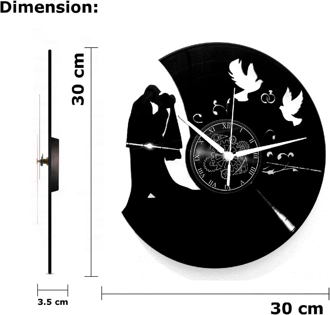 Vinyl Wanduhr Vintage Handgemache Schallplatten-Design Dekor Verheiratet Hochzeit Freunde