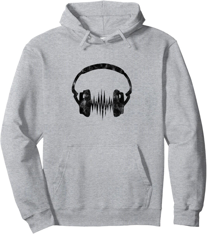 Kopfhörer Musik Puls Frequenz Welle Sound Musiker DJ Party Pullover Hoodie