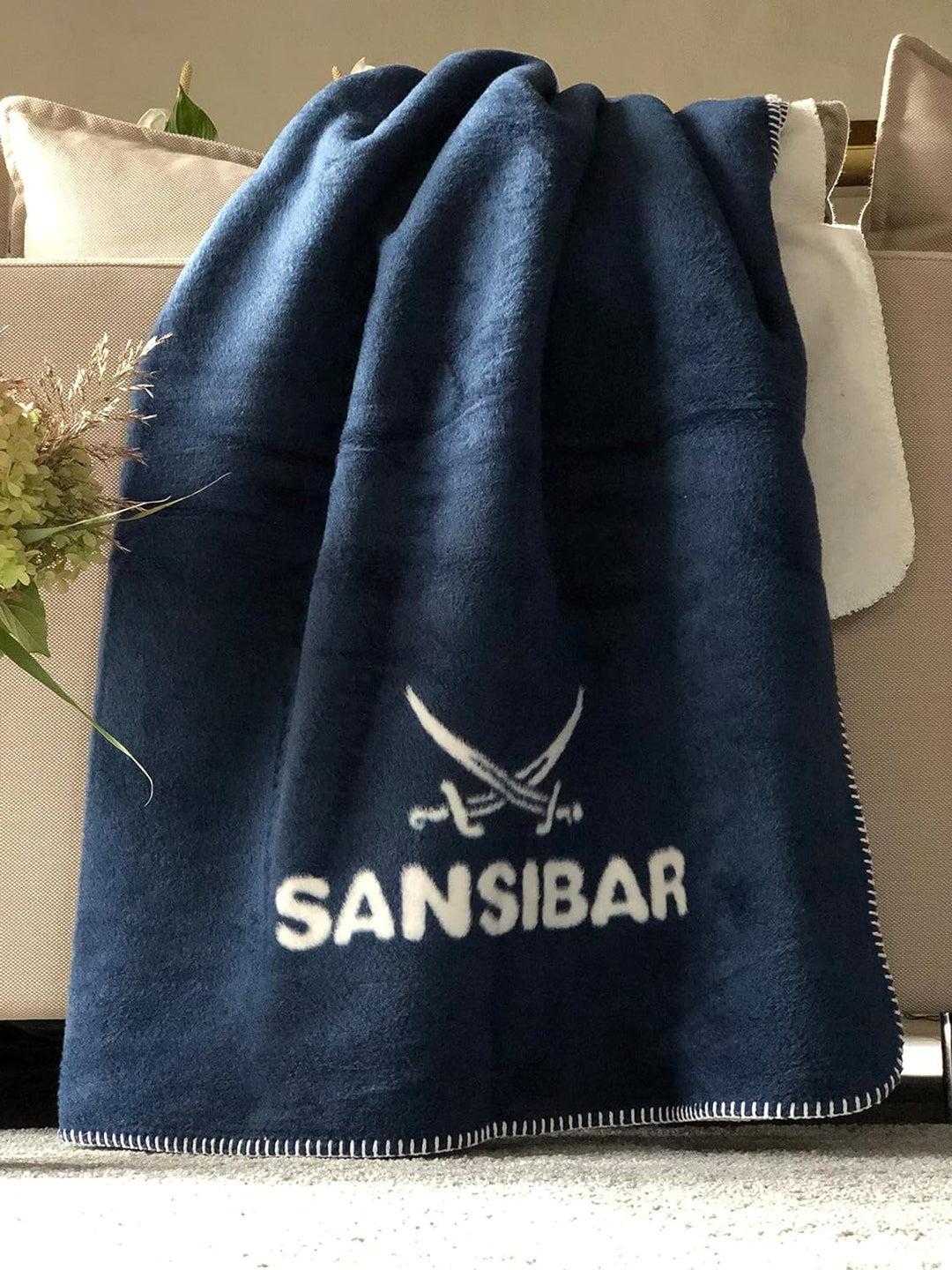 Sansibar Jacquard Wohndecke Doubleface, wärmend und flauschig-weich, Plaid aus Baumwollgemisch, 150x