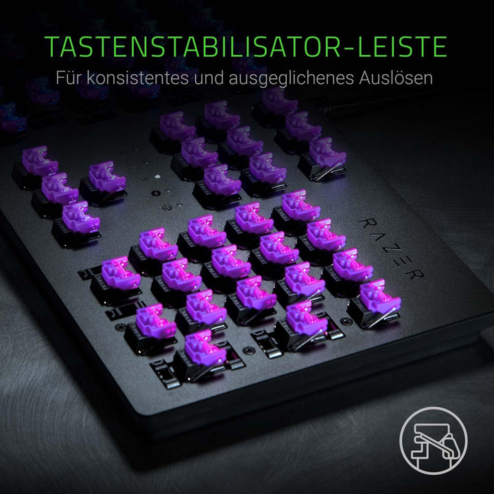 Razer Huntsman (Purple Switch) - Gaming Tastatur mit opto-mechanischen Schaltern (Tastenstabilisator