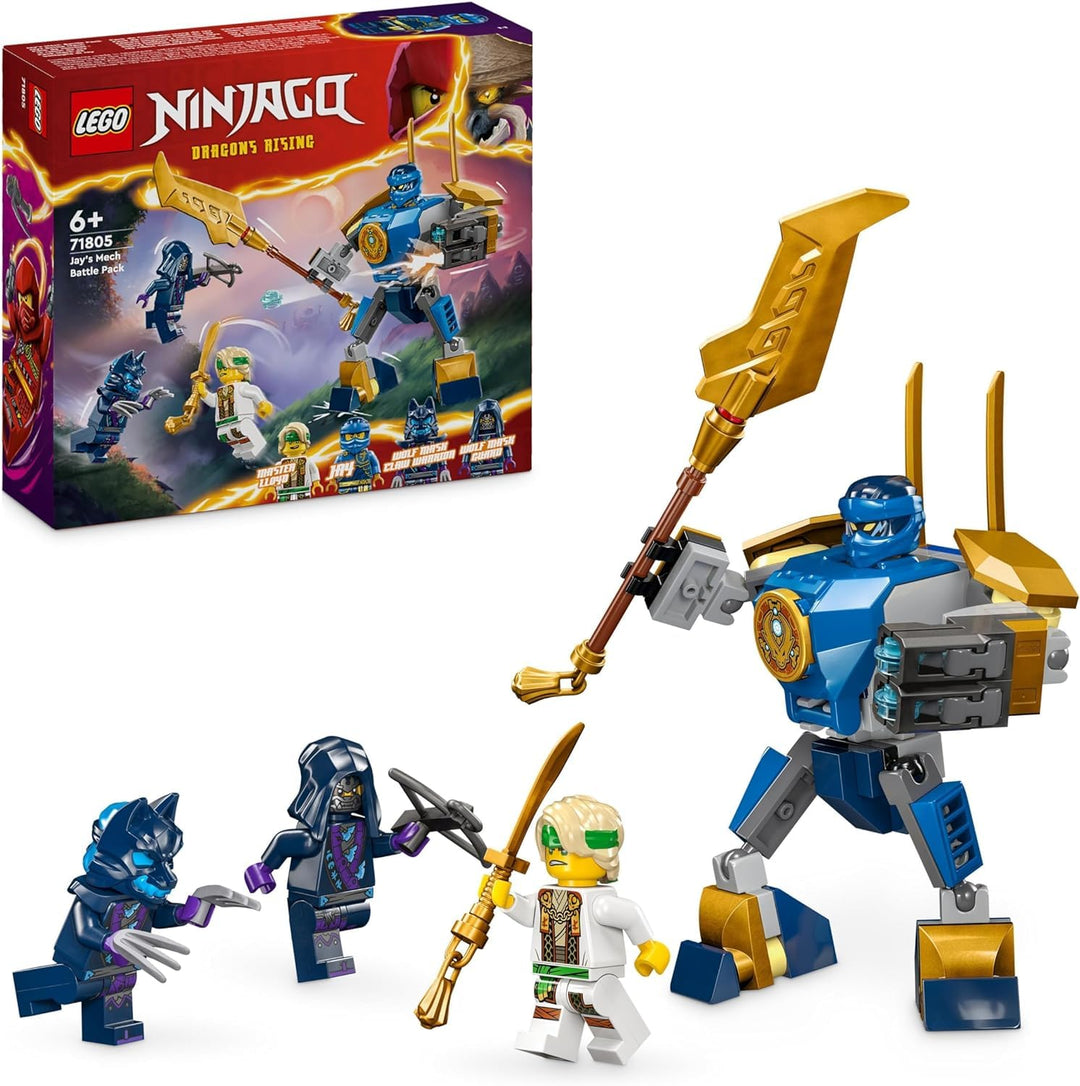 LEGO NINJAGO Kais Feuermech, Actionfiguren-Spielzeug für Kinder & NINJAGO Jay Battle Mech, Ninja-Spi