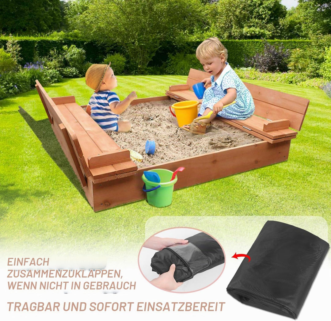 LAMUNI Sandkastenabdeckung Quadratisch Sandkasten Abdeckung Wasserdicht Sandkistenabdeckungen, 420D