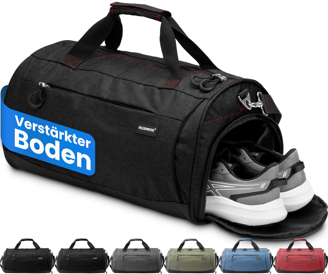 Heldenwerk® Sporttasche & Reisetasche für Damen und Herren klein I Trainingstasche mit Schuhfach und