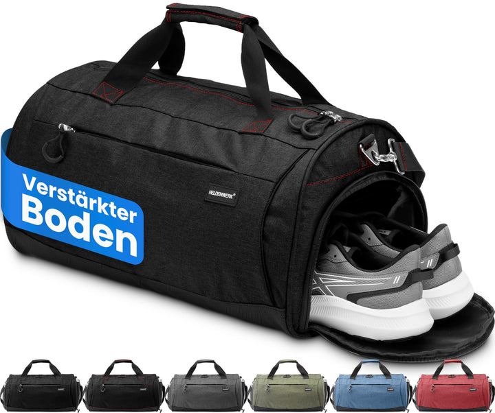 Heldenwerk® Sporttasche & Reisetasche für Damen und Herren klein I Trainingstasche mit Schuhfach und