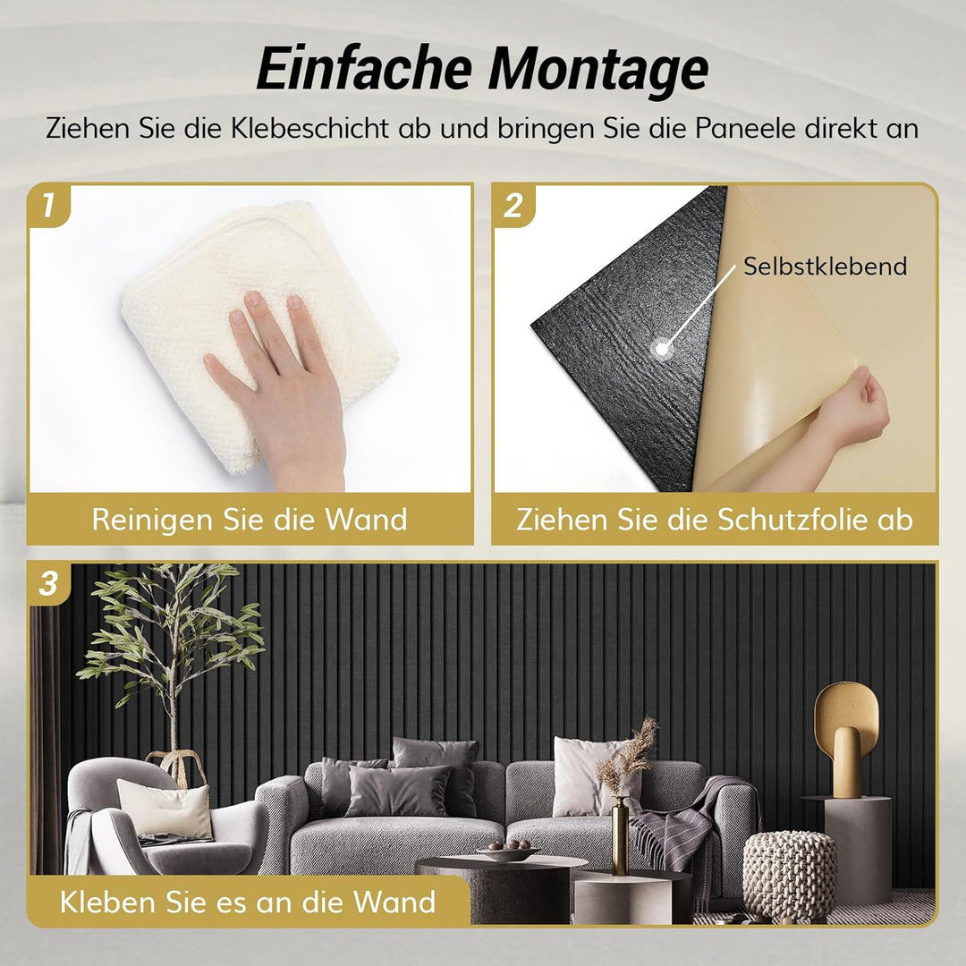 4 Pack Akustikpaneele Selbstklebend, TONOR 120x60x1.8cm grosse Schalldämmung Akustikplatten, Schalls