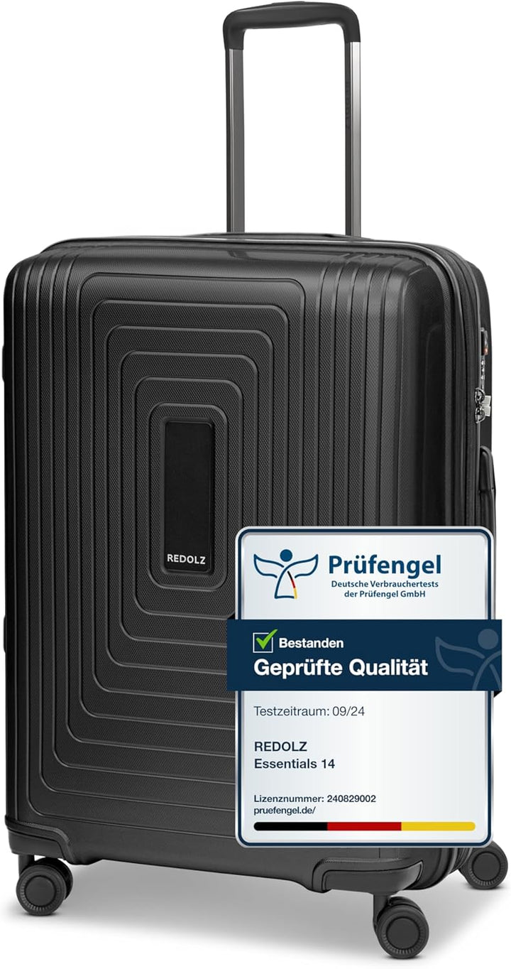 REDOLZ Mittelgrosser Hartschalen M+ Trolley | 46 x 30 x 66 cm | Koffer mit Dehnfalte von 82 auf 97 L
