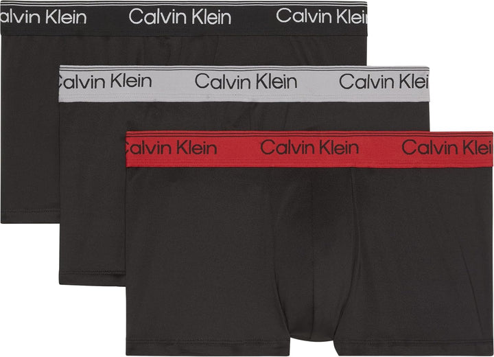 Calvin Klein Baumwolle Stretch 3 Pack Boxer Short, Schwarz Mit Blau/erdbeerfeld/schwarz S 0az - Blac