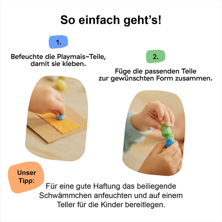 Playmais Classic 600 Teile | Bastelset | natürliches Spielzeug | inkl. Schwämmchen &amp; Bastelmesser |