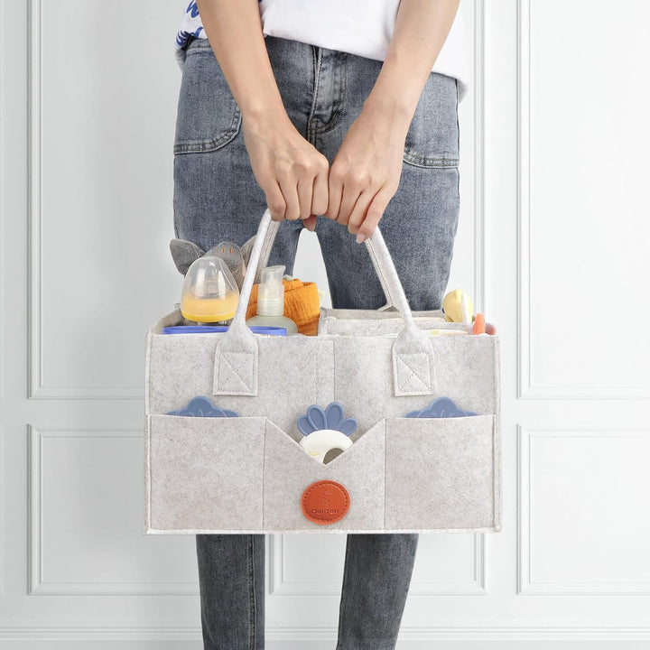 Maliton Wickeltisch Organizer, Baby Windel Caddy Newborn Essentials, Robuster Tragbarer Filztasche,