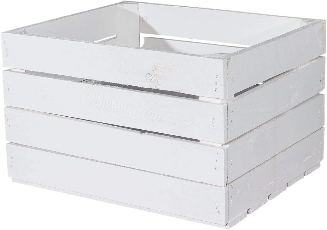 Truhenking 3er Set neue Apfelkiste in weiss (Holzkiste, Obstkiste, Weinkiste Shabby Chic) 50x40x30cm