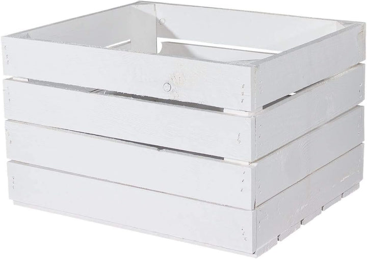 Truhenking 3er Set neue Apfelkiste in weiss (Holzkiste, Obstkiste, Weinkiste Shabby Chic) 50x40x30cm