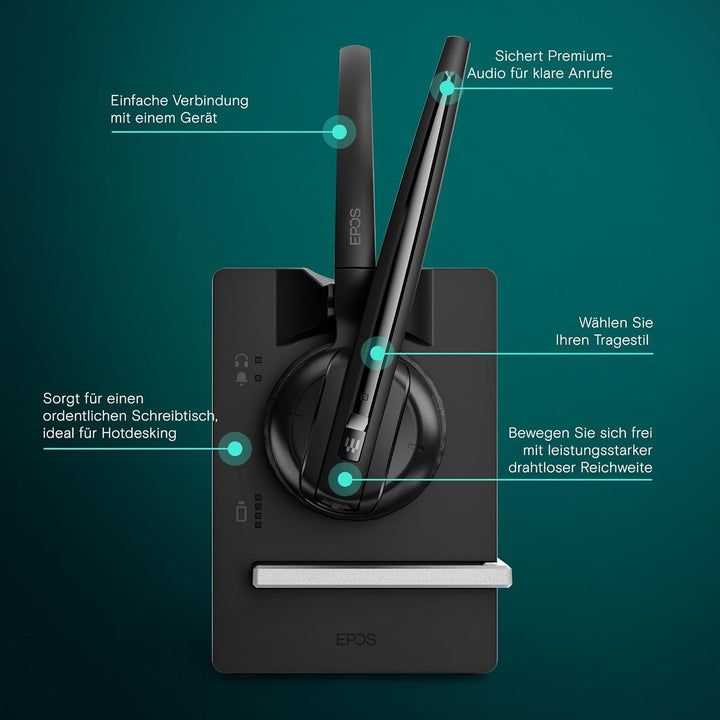 EPOS Impact D 10 USB ML - EU II - Einseitiges Wireless DECT Headset, UC-Optimiert, Geräuschunterdrüc