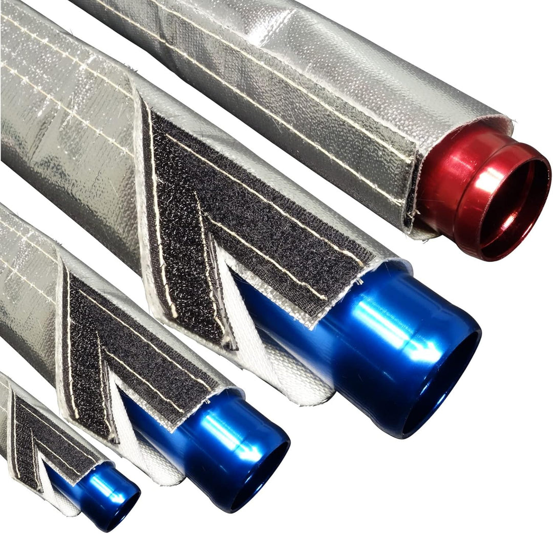 Schlauchland 1m Alu-Titan Hitzeschutzschlauch ID 60mm Klettverschluss *** Heat Sleeve Thermoschutz I