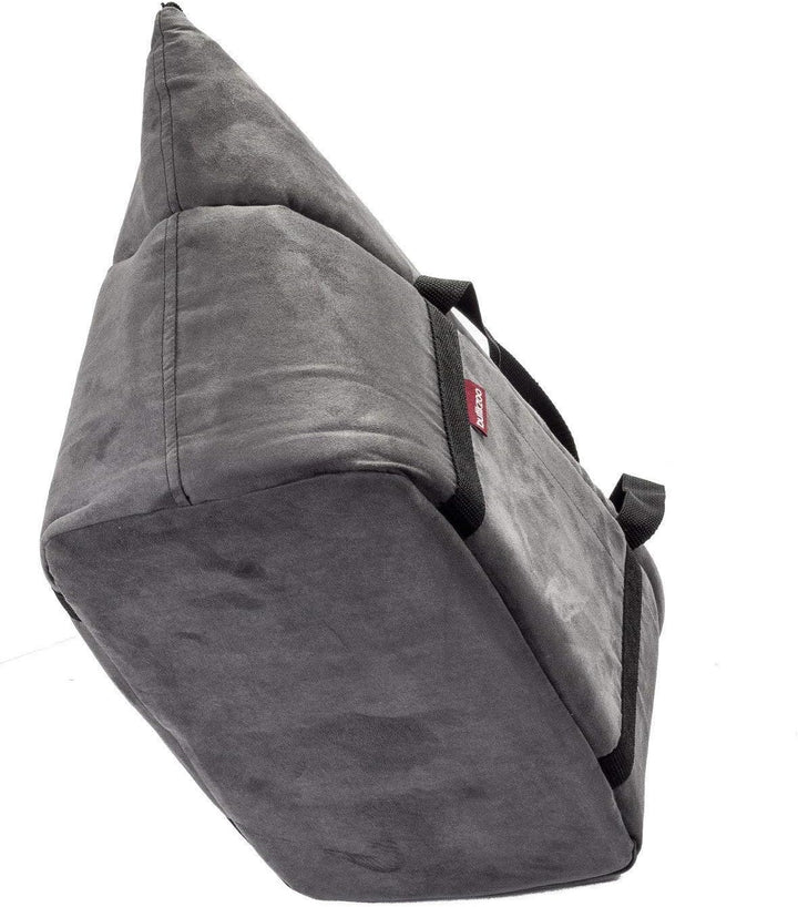 BOUTIQUE ZOO Hundetasche, Welpentasche - Grau (Kunstleder/Wildlederimitat), S bis 5 kg - Tragetasche